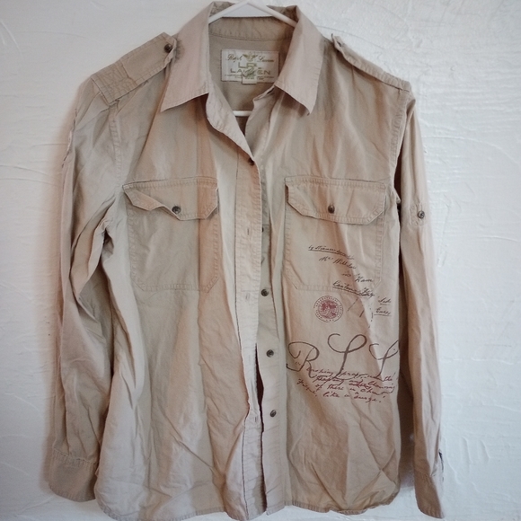 LAUREN Ralph Lauren "Script" Shirt /Sz Small - Picture 1 of 7